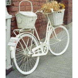 Joli vélo customisé en blanc