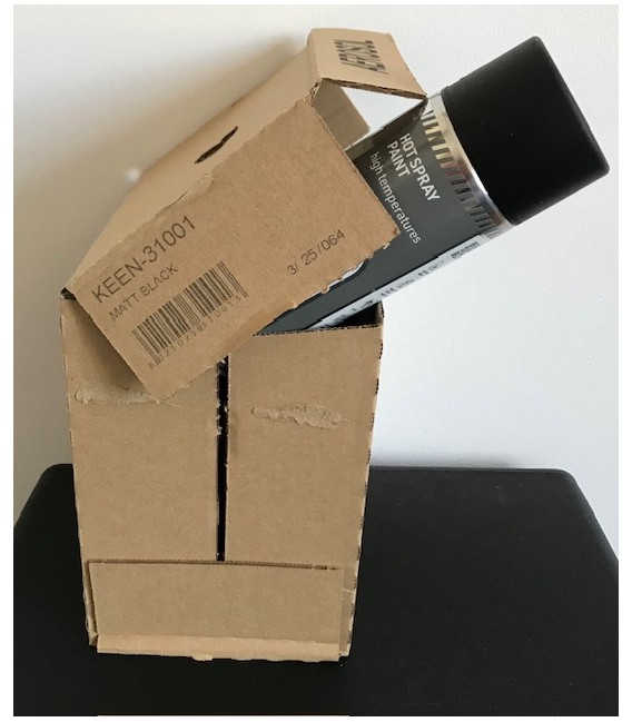 Peinture haute température en bombe noir mat- Carton de 4 Aérosols